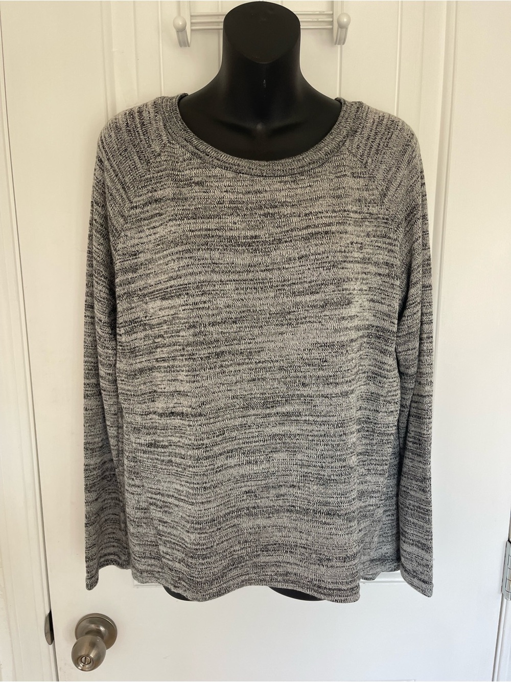Talbots Black and White Marled Crewneck Sweater